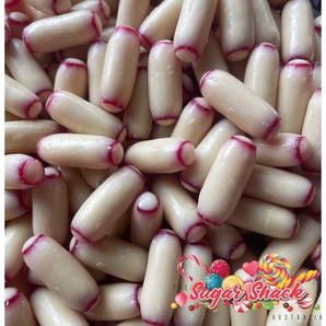 White Chocolate Coated Raspberry Bullets (AUS)