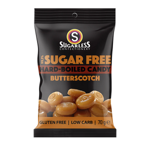 Sugarless Confectionery Aura Sugar Free Hard Boiled Candy Butterscotch 70g