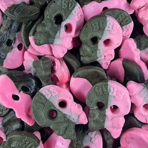 BUBS Raspberry & Salty Licorice Foam Skulls 100g