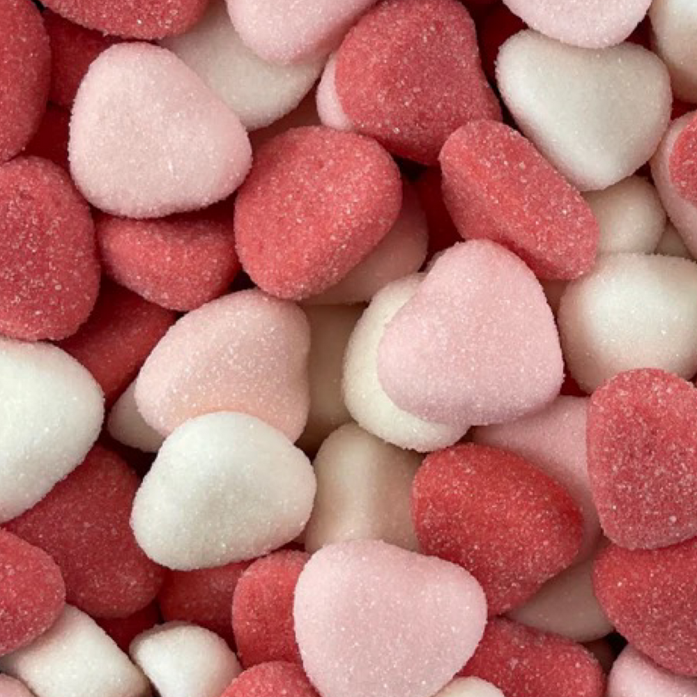 Juicy Jelly Sour Pink & White Hearts